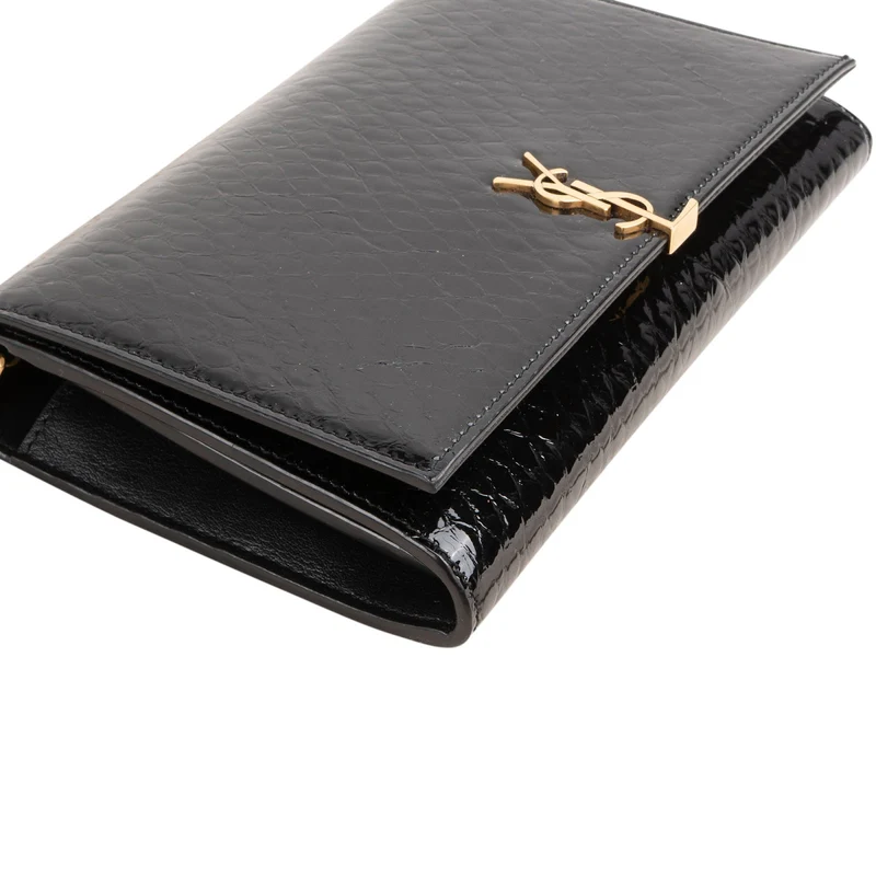 Yves Saint Laurent Python-Embossed Patent Leather Kate Wallet On Chain Crossbody Bag