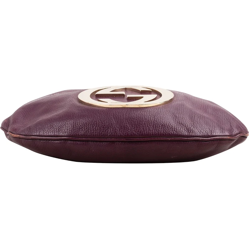 Gucci Grained Leather Interlocking G Britt Hobo Shoulder Bag
