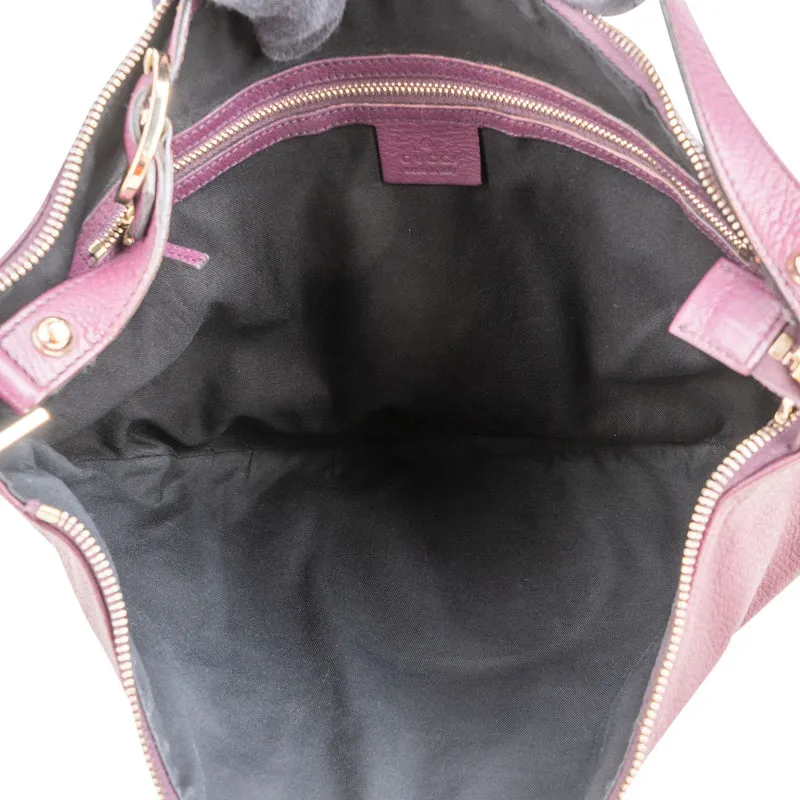 Gucci Grained Leather Interlocking G Britt Hobo Shoulder Bag