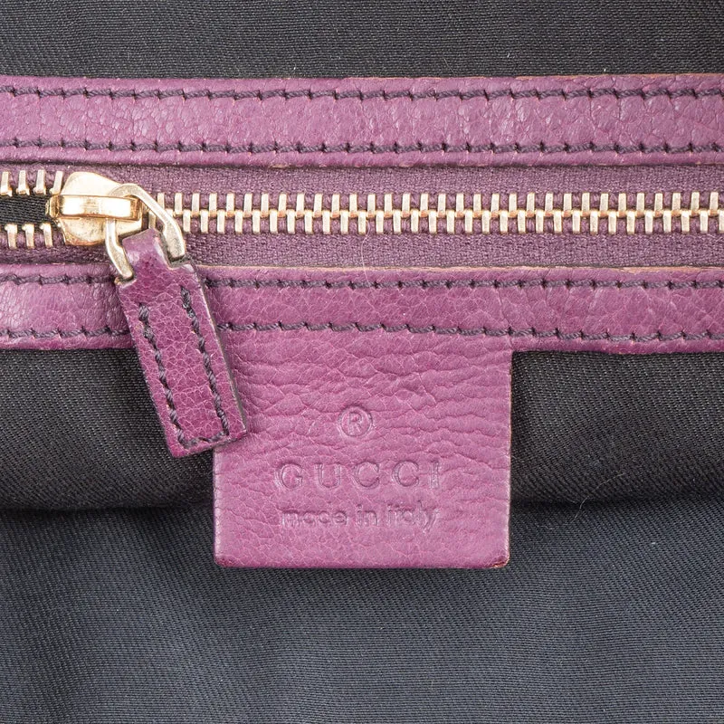 Gucci Grained Leather Interlocking G Britt Hobo Shoulder Bag