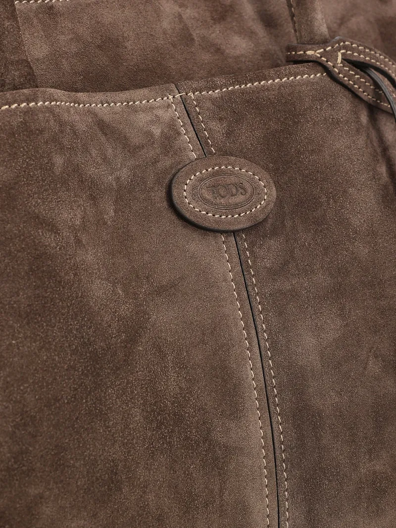 TOD'S Borsa Shopping In Pelle Scamosciata Media