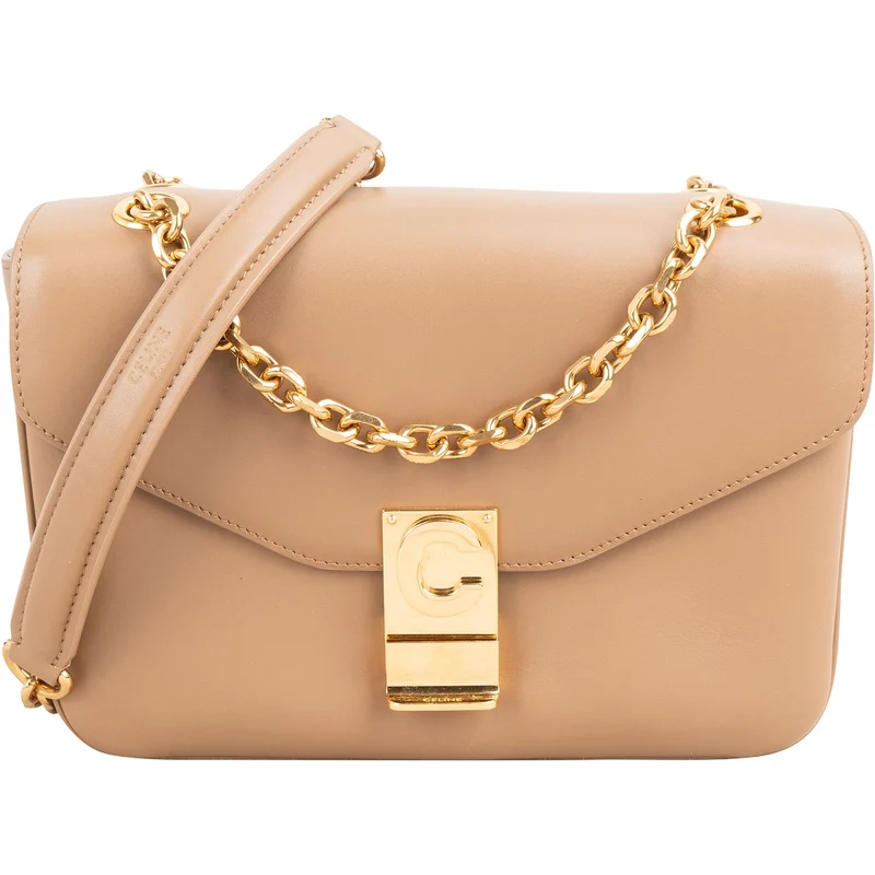 Celine Calfskin Classic Box Medium C Lock Crossbody Bag