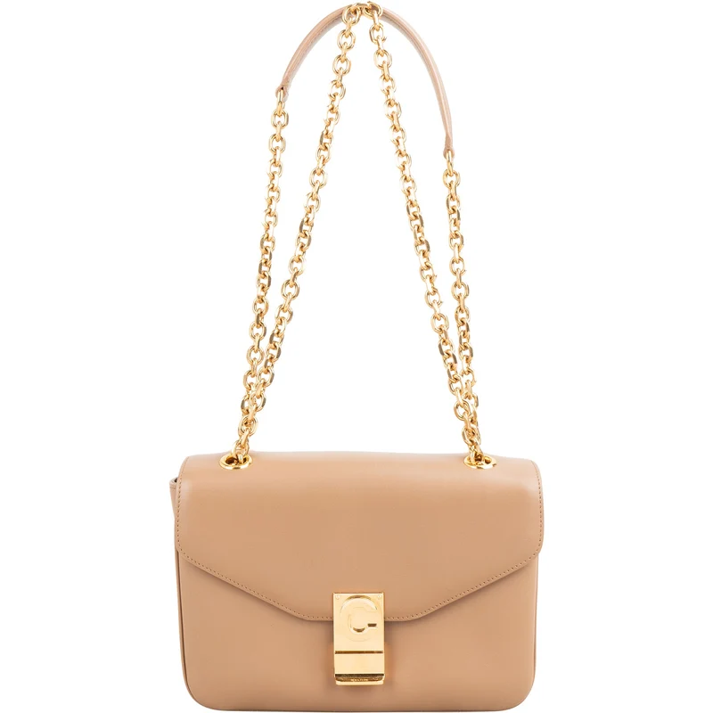 Celine Calfskin Classic Box Medium C Lock Crossbody Bag