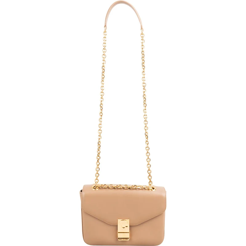 Celine Calfskin Classic Box Medium C Lock Crossbody Bag
