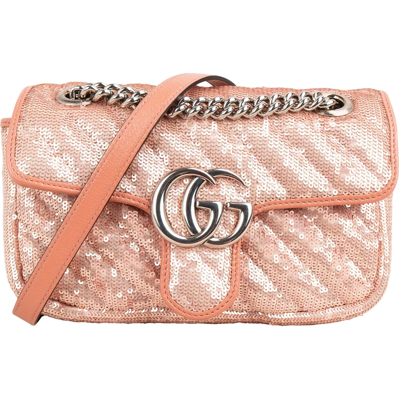 Gucci Quilted Sequin GG Marmont Small Crossbody Bag