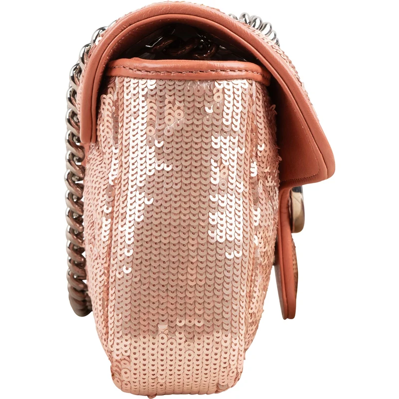 Gucci Quilted Sequin GG Marmont Small Crossbody Bag