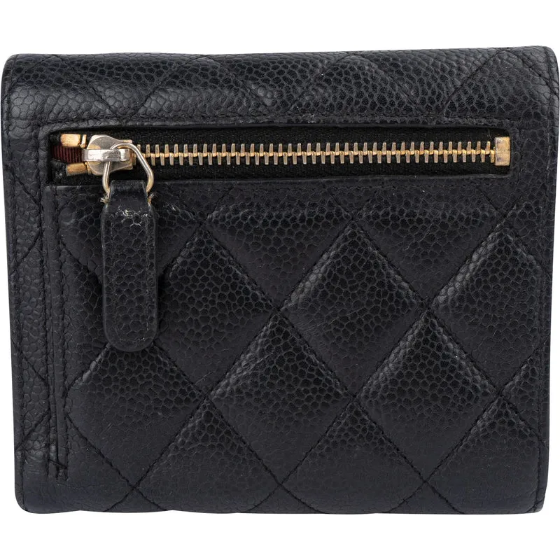 Chanel Quilted Caviar Leather Classic Small Flap Wallet