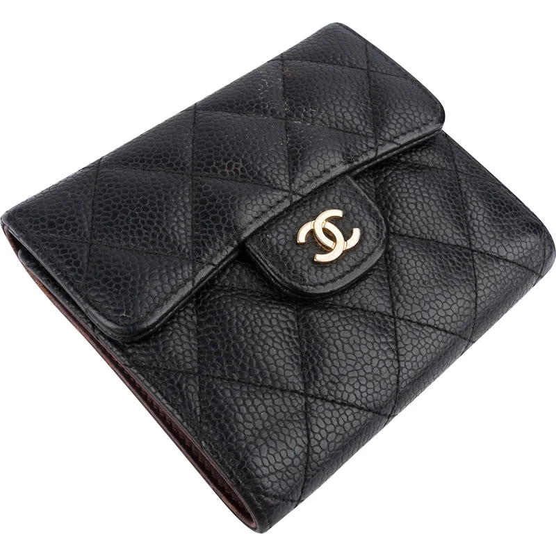 Chanel Quilted Caviar Leather Classic Small Flap Wallet