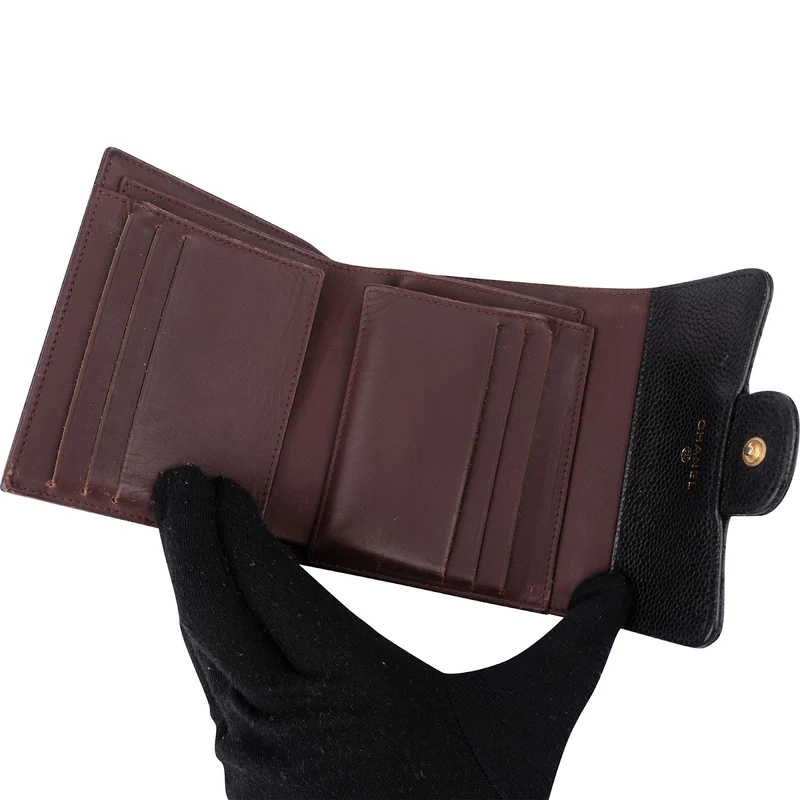 Chanel Quilted Caviar Leather Classic Small Flap Wallet