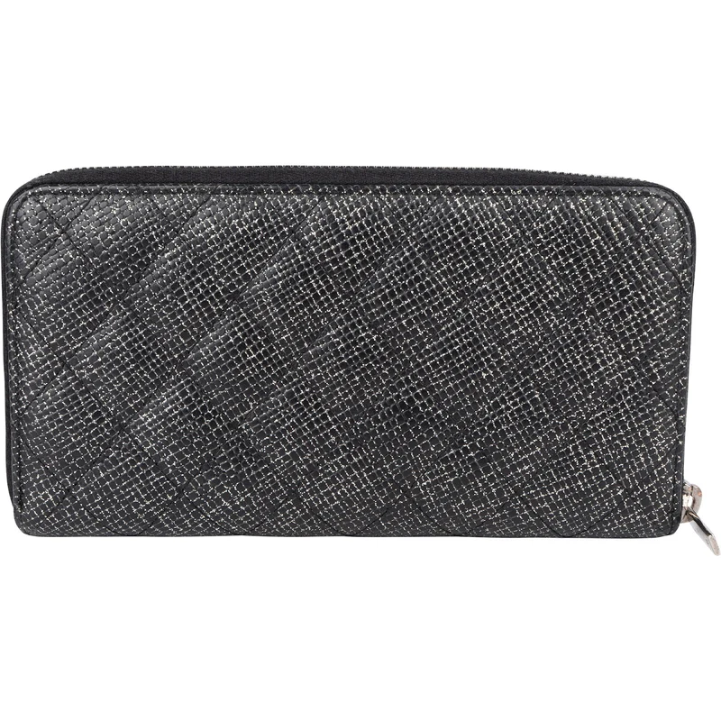 Chanel Quilted Glittered Caviar Leathe CC Wallet