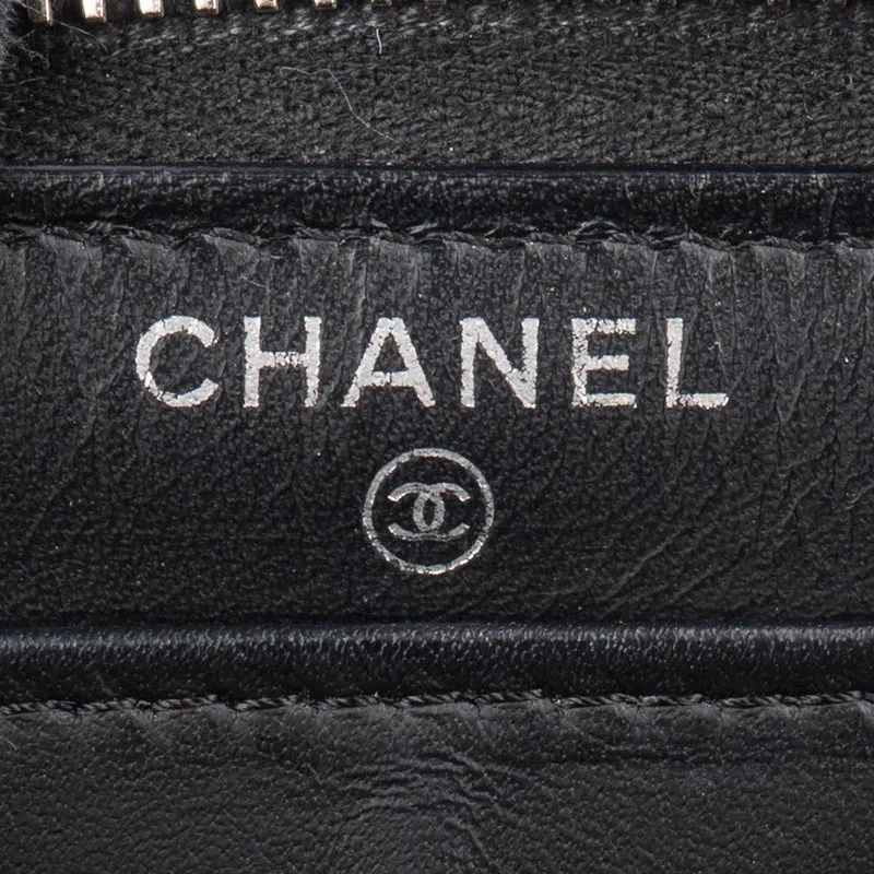 Chanel Quilted Glittered Caviar Leathe CC Wallet