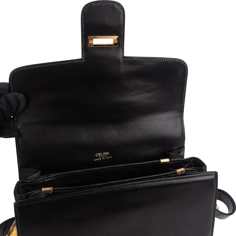 Celine Boxcalf Horse Carriage Triomphe Shoulder Bag