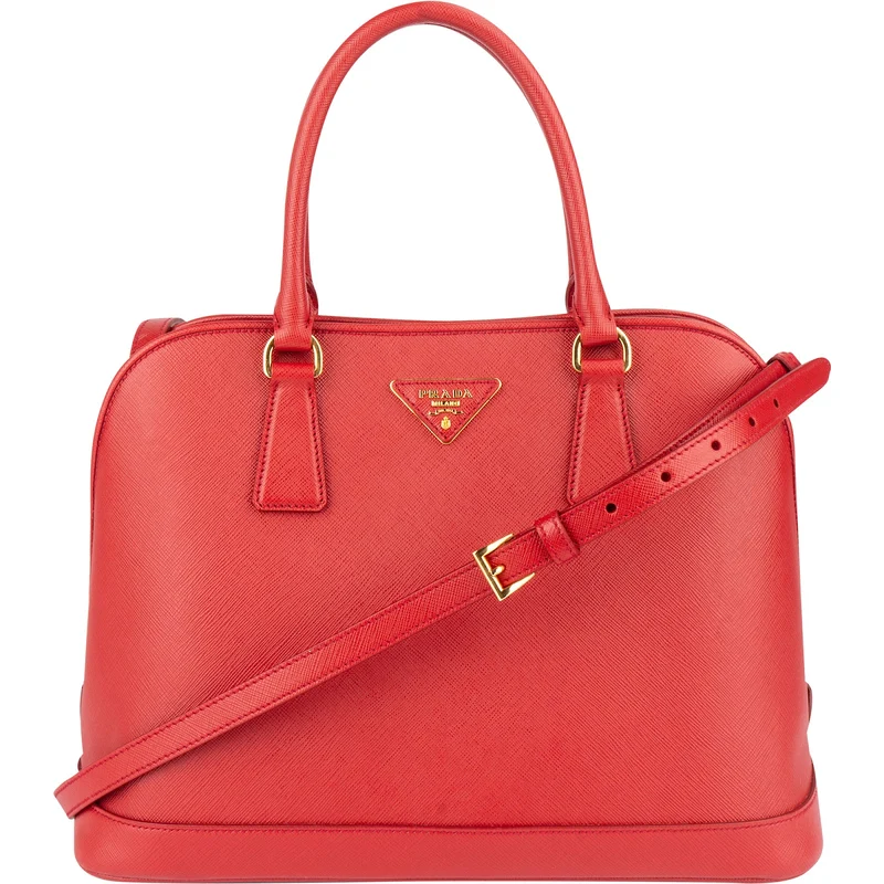 Prada Red Saffiano Leather Promenade Handbag