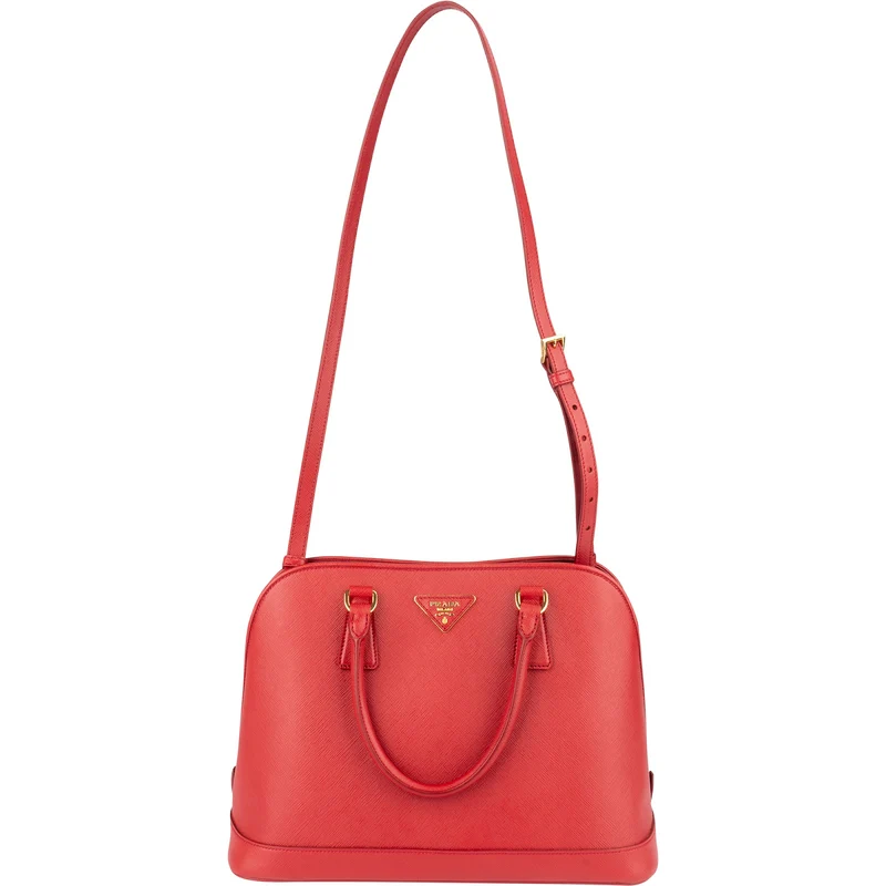 Prada Red Saffiano Leather Promenade Handbag