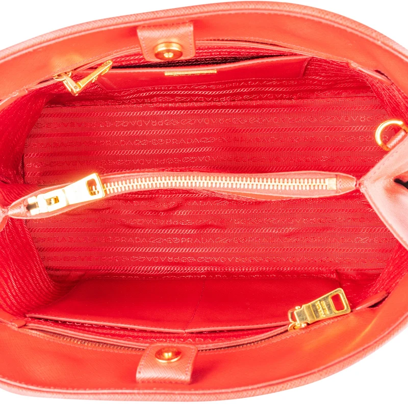 Prada Red Saffiano Leather Promenade Handbag