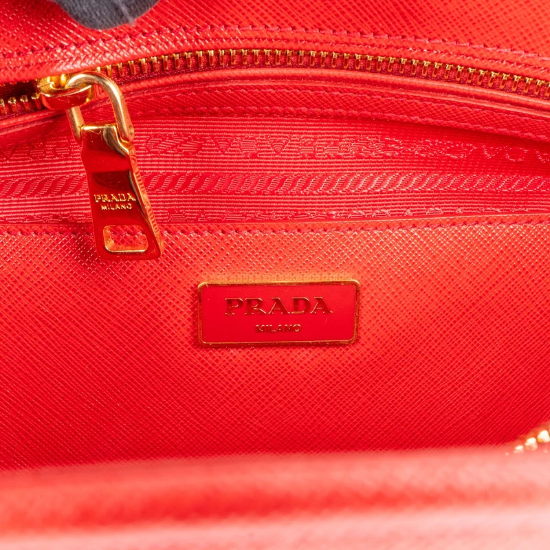 Prada Red Saffiano Leather Promenade Handbag
