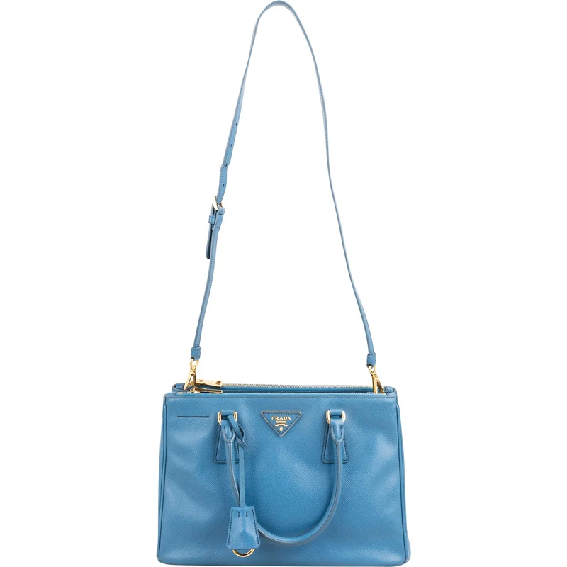 Prada Blue Saffiano Leather Galleria Handbag