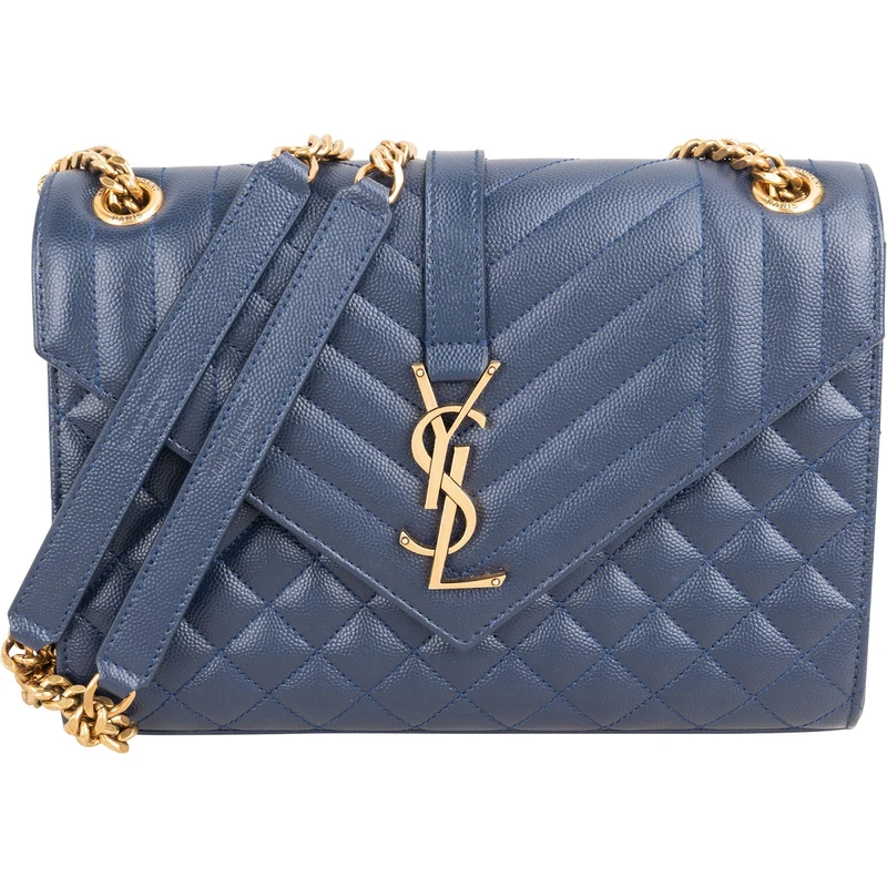 Saint Laurent Grain De Poudre Leather Envelope Medium Crossbody Bag