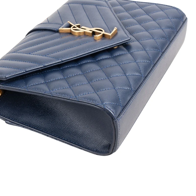 Saint Laurent Grain De Poudre Leather Envelope Medium Crossbody Bag
