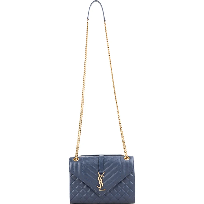 Saint Laurent Grain De Poudre Leather Envelope Medium Crossbody Bag
