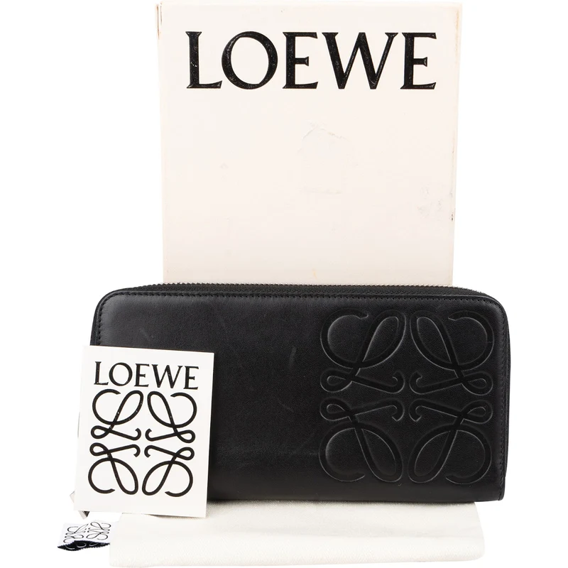 Loewe Leather Anagram Zip Around Wallet