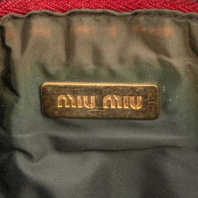 Miu Miu Matelassé Nappa Leather Wristlet Pouch Clutch