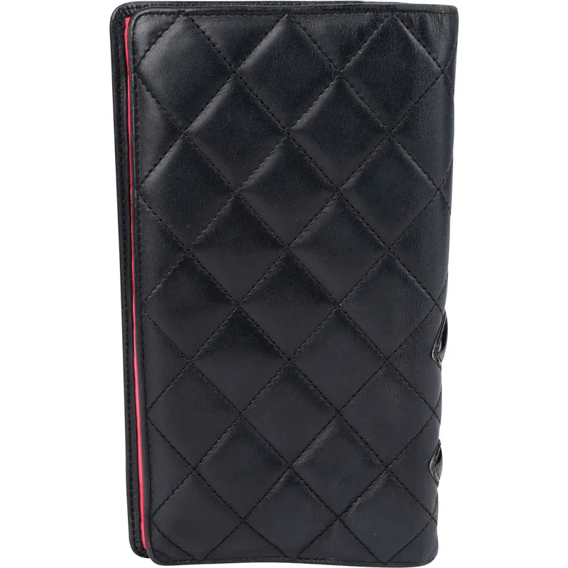 Chanel Quilted Lambskin Cambon Long Wallet