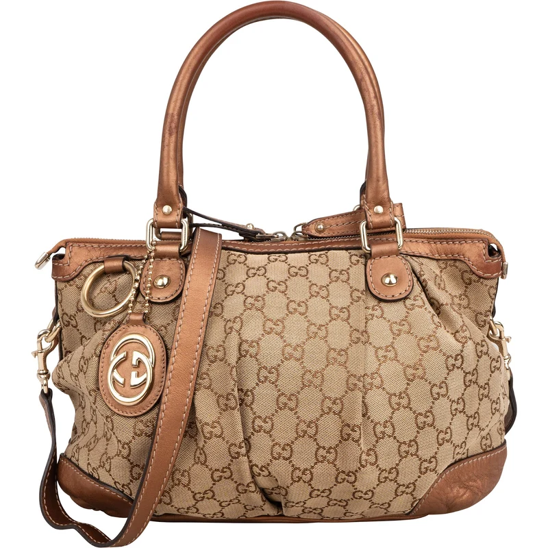 Gucci Monogram GG Canvas Sukey Satchel Handbag