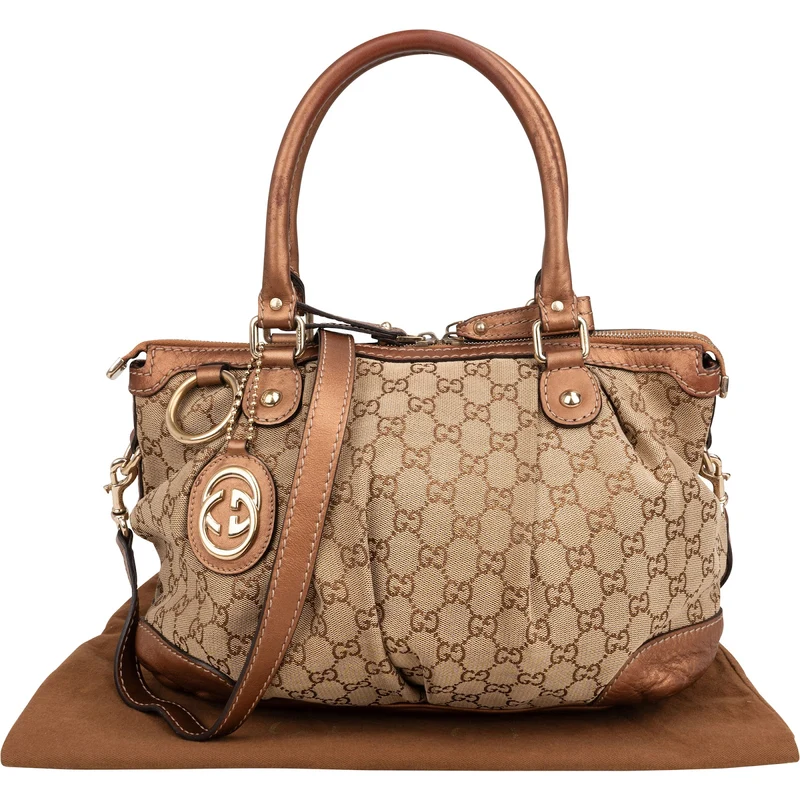 Gucci Monogram GG Canvas Sukey Satchel Handbag