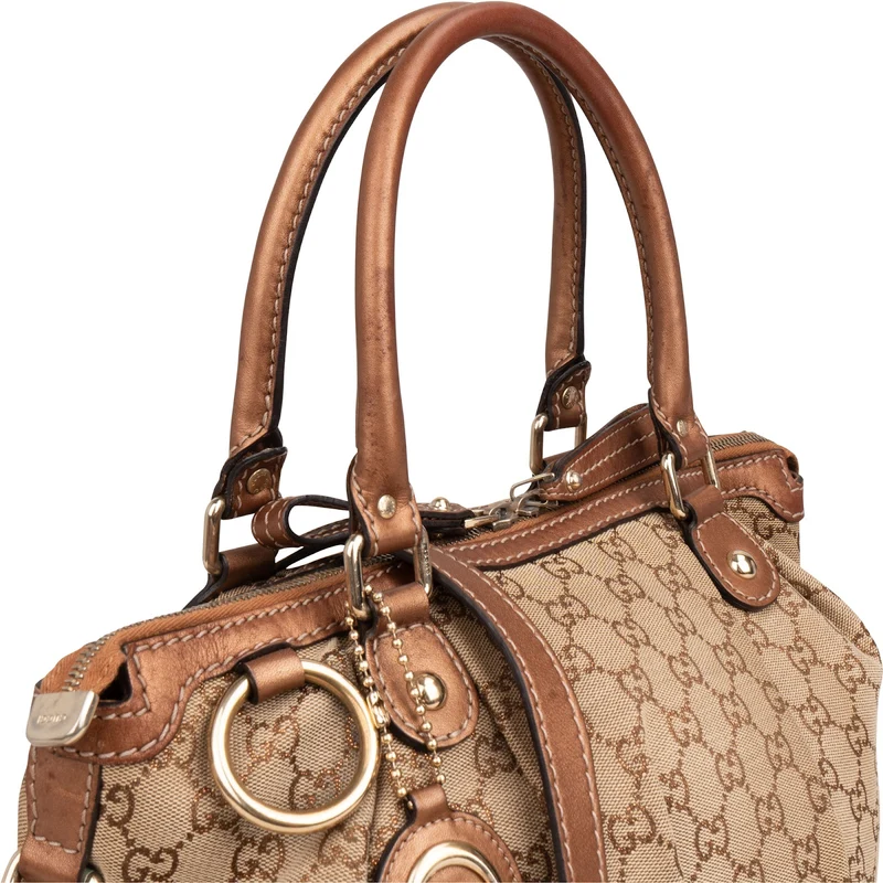 Gucci Monogram GG Canvas Sukey Satchel Handbag
