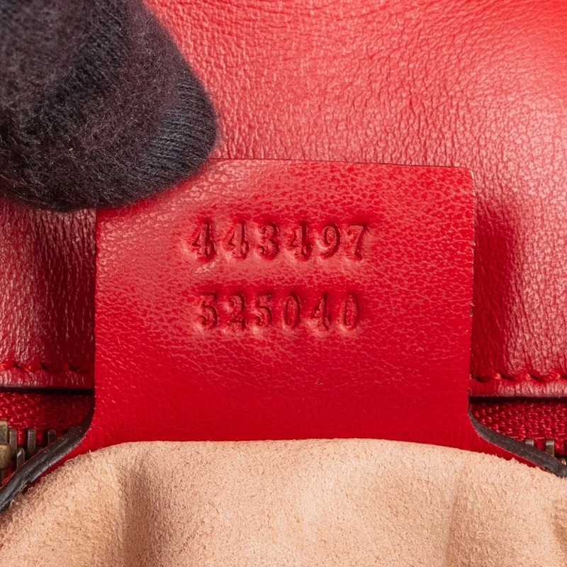 Gucci Red Quilted Leather Marmont GG Small Flap Crossbody Bag