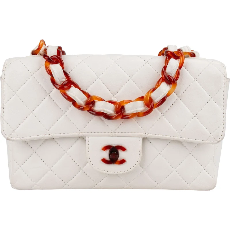 Chanel Quilted Lambskin Tortoise Medium Single Flap Shoulder Bag
