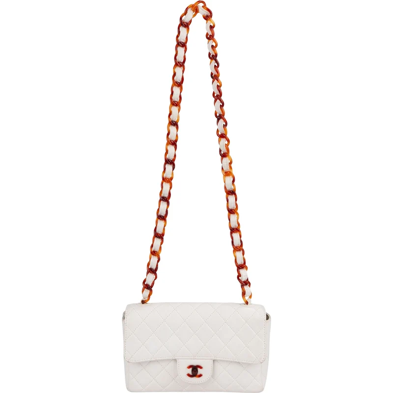Chanel Quilted Lambskin Tortoise Medium Single Flap Shoulder Bag