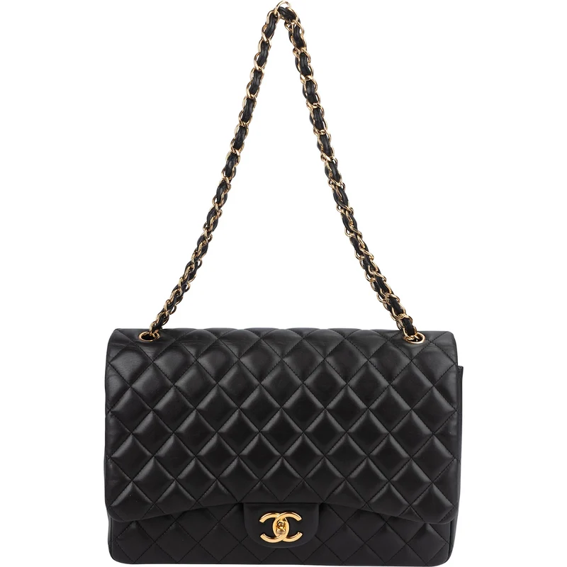 Chanel Quilted Lambskin Maxi Double Flap Crossbody Bag