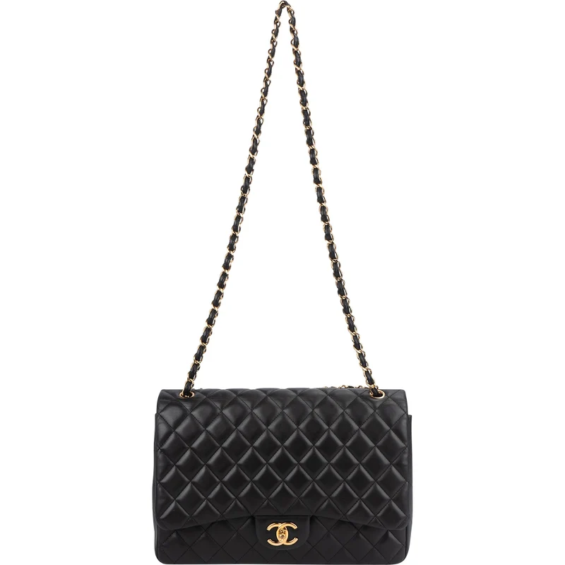 Chanel Quilted Lambskin Maxi Double Flap Crossbody Bag