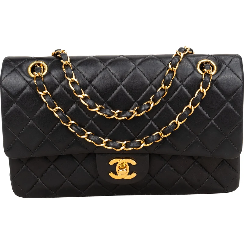 Chanel Quilted Lambskin Medium 24K Gold Double Flap Shoulder Bag
