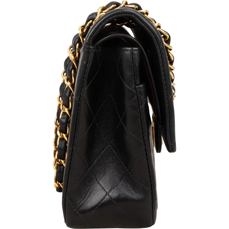 Chanel Quilted Lambskin Medium 24K Gold Double Flap Shoulder Bag