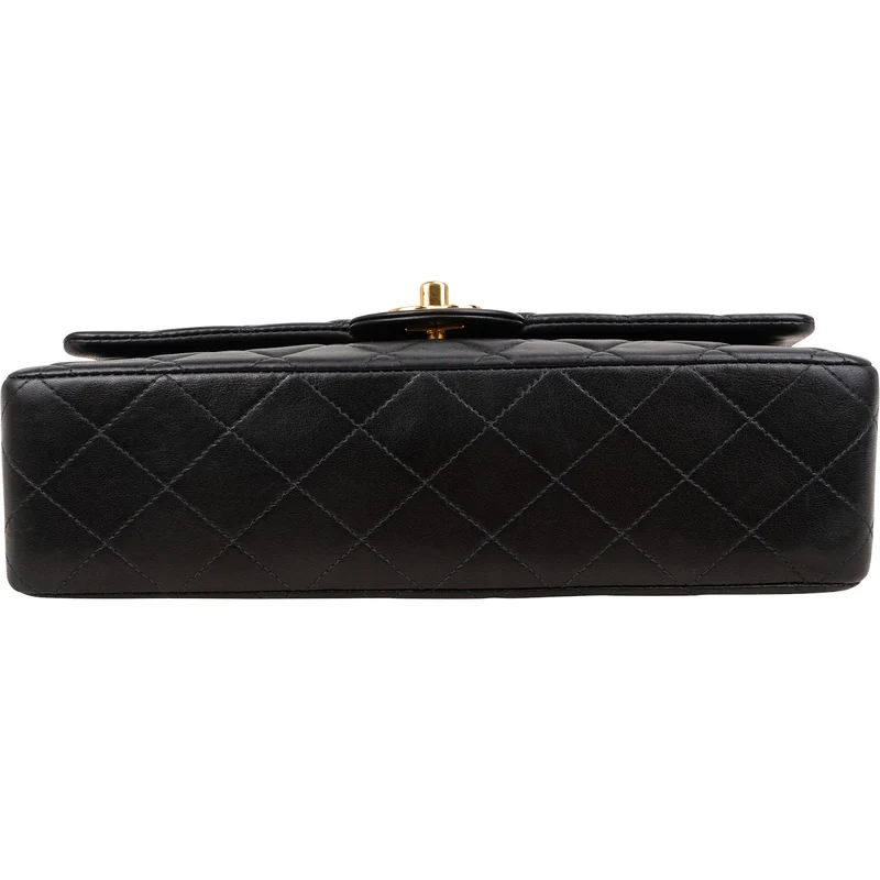 Chanel Quilted Lambskin Medium 24K Gold Double Flap Shoulder Bag