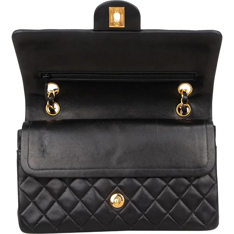 Chanel Quilted Lambskin Medium 24K Gold Double Flap Shoulder Bag