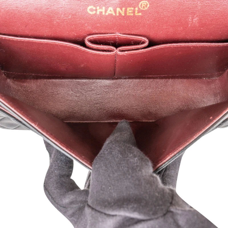 Chanel Quilted Lambskin Medium 24K Gold Double Flap Shoulder Bag