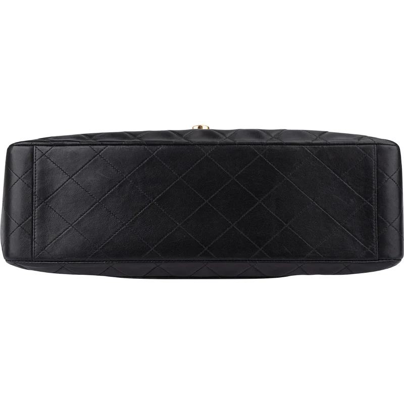Chanel Quilted Lambskin 24K Gold Maxi Single Flap Crossbody Bag