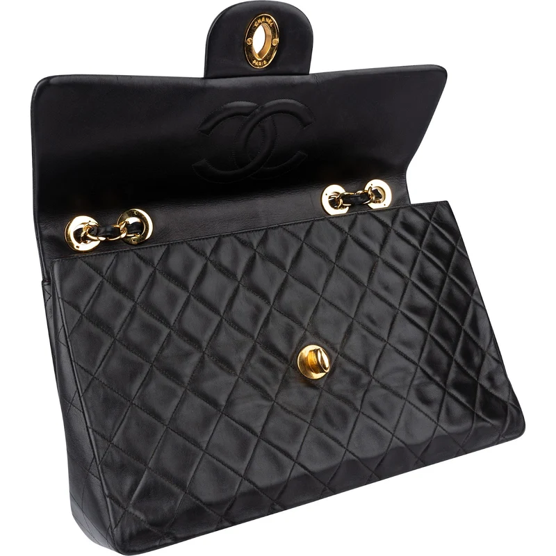 Chanel Quilted Lambskin 24K Gold Maxi Single Flap Crossbody Bag