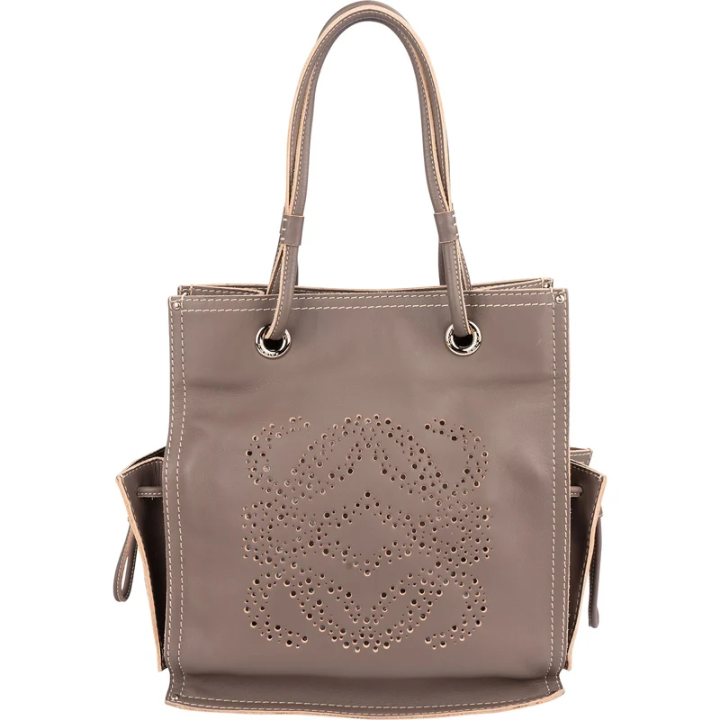 Loewe Leather Anagram Perforated Amazona Shopper Tote Handbag