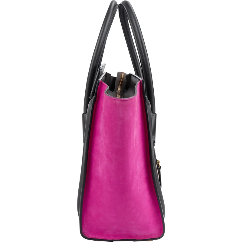 Céline Tricolor Suede Leather Luggage Handbag