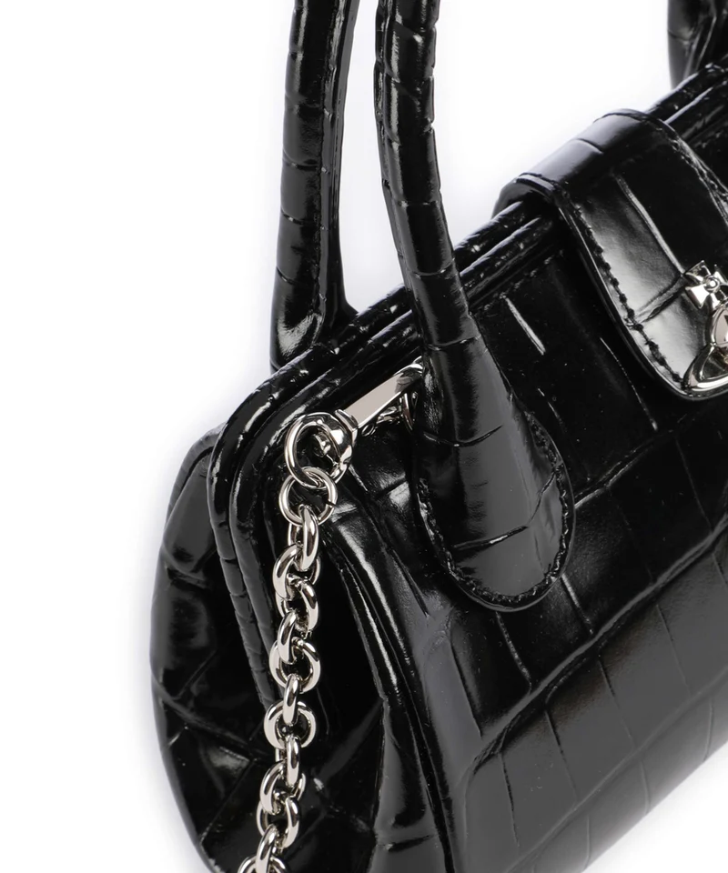 Vivienne Westwood Pamela Embossed Croc Small Umhängetasche black