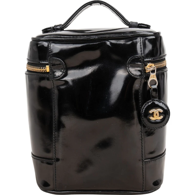 Chanel Patent Leather CC Vanity Case Handbag