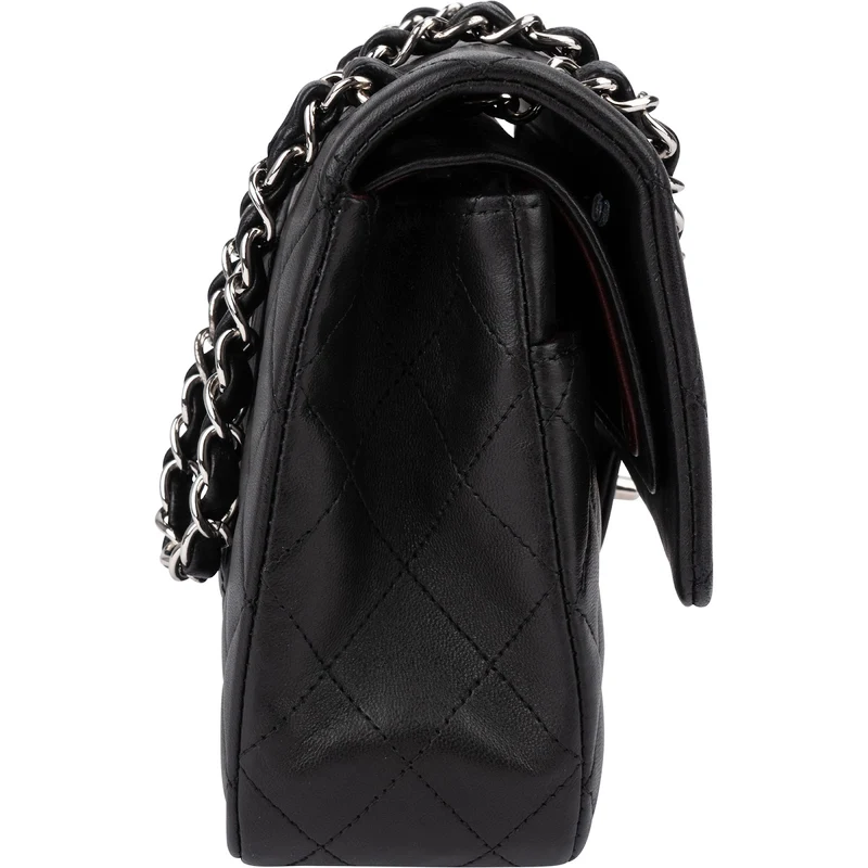 Chanel Quilted Lambskin Palladium Medium Double Flap Shoulder Bag