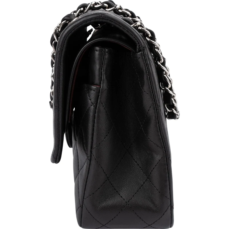 Chanel Quilted Lambskin Palladium Medium Double Flap Shoulder Bag