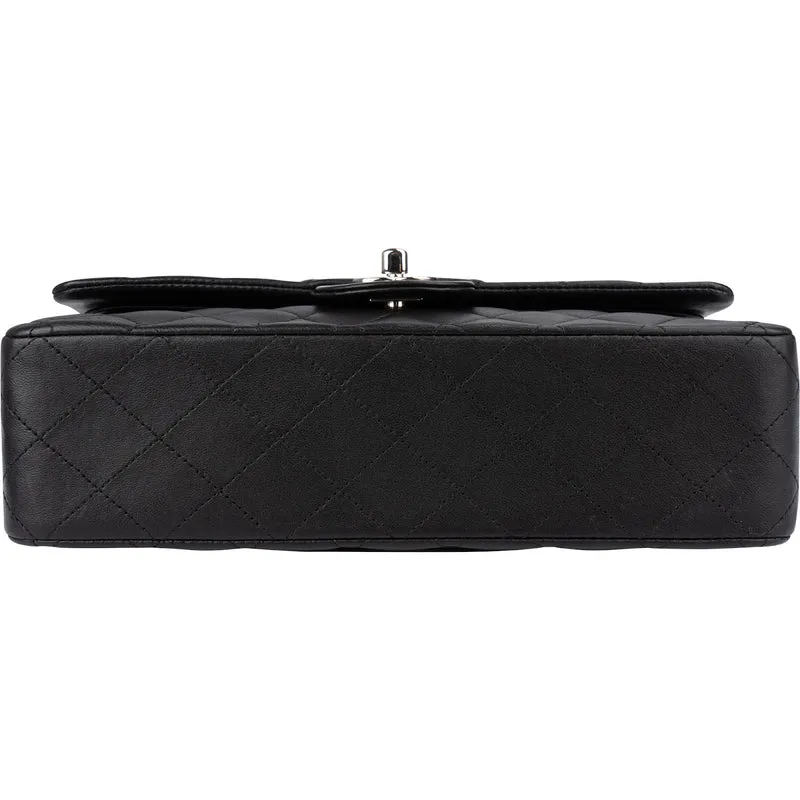 Chanel Quilted Lambskin Palladium Medium Double Flap Shoulder Bag