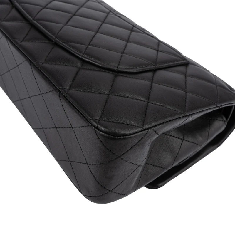 Chanel Quilted Lambskin Palladium Medium Double Flap Shoulder Bag